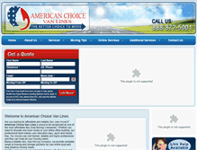 Tablet Screenshot of americanchoicevanlines.com
